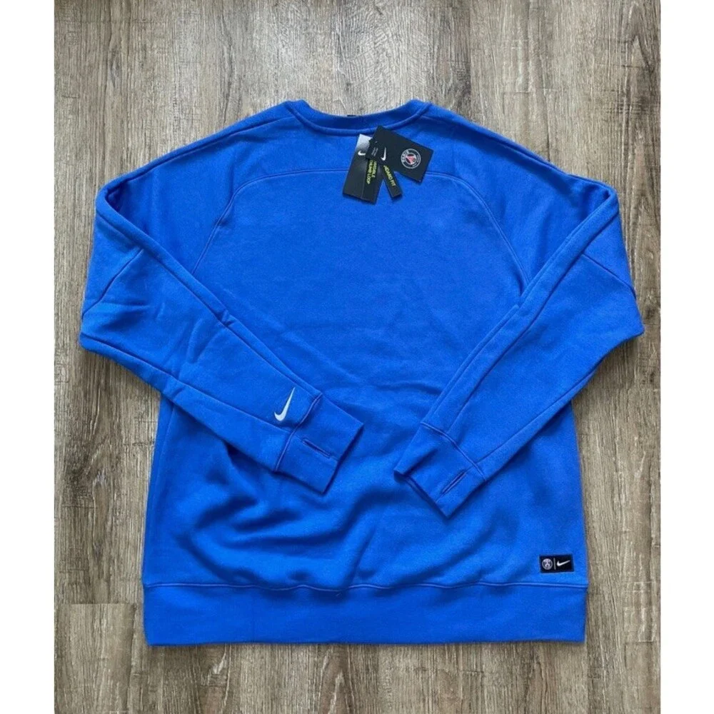 Nike Paris Saint Germain Crew Sweatshirt Blue Mens Sz XXL CI9555-410